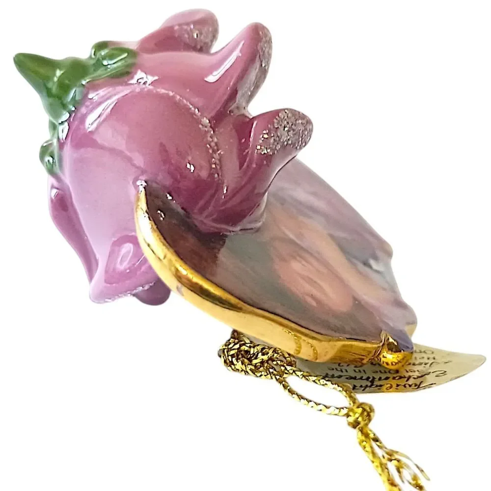 Lisa Jane Fairy Ornament Purple Porcelain Wings Of Wonder Twilight Enchantment